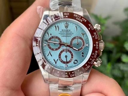 Replica Rolex Daytona Cosmograph Arabic 116506 Noob Factory V3 SS 904L Ice Blue Dial Swiss 4130