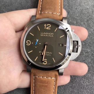 Replica Panerai Luminor Marina 1950 PAM1351 ZF Factory 1:1 Best Edition, 44MM, Titanium, Brown Dial, Brown Leather Strap, SWISS Panerai P9010 Automatic Movement
