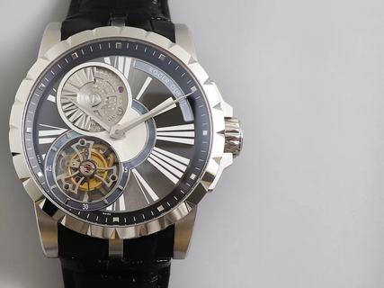 Replica Roger Dubuis Excalibur Flying Tourbillon RDDBEX0261 BBR Factory 1: 1 best edition,Stainless Steel Anthracite Dial Swiss RD520