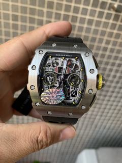 Replica Richard Mille RM011 RG Felipe Massa Chronograph KV Factory 1:1 Best Edition, Chronograph,, Black Skeleton Dial, Black Rubber Strap, SWISS ETA 7750 Automatic Movement
