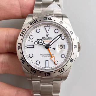Replica Rolex EXPLORER II Noob factory 1:1 Best Edition, 316L Stainless Steel, white Dial, NEW Rolex Stainless Steel Bracelet, SWISS Rolex 3186 Automatic Movement