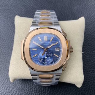 Replica Patek Philippe Nautilus Chronograph 5980/1AR-001 BP Factory 1:1 best edition, Rose Gold &Two-Tone Stainless Steel Blue Dial Swiss 7750