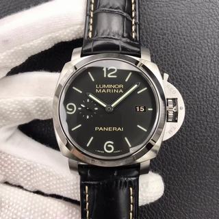 Replica Panerai Luminor Marina 1950 PAM312 VS Factory V2 1:1 Best Edition, 44MM, Stainless Steel, Black Dial, Black Leather Strap, SWISS Panerai P9000 Automatic Movement