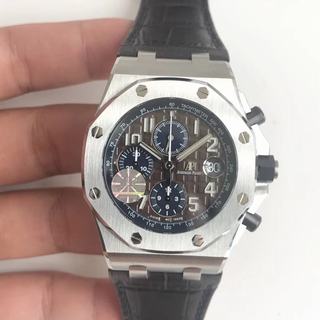 Replica Audemars Piguet Royal Oak Offshore 2014 JF V2 1:1 Best Edition Gray Dial on Gray Leather Strap A3126 (Free Rubber Strap)