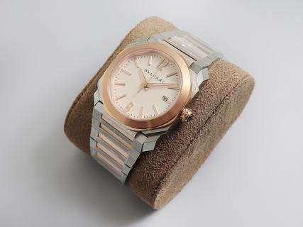Replica Bvlgari Octo Solotempo 101964 The Best BV Factory Rose gold Two-Tone with White Dial Swiss BVL193