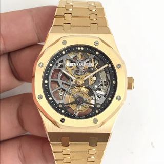 Replica Audemars Piguet Royal Oak Tourbillon Extra-Plate Squelette 26518 1:1 Best Edition, 41MM, Yellow Gold, Black Skeleton Dial, Yellow Gold Bracelet, SWISS Audemars Piguet 2924 Manual Winding