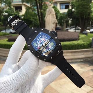 Replica Richard Mille RM59-01M Noob Factory KVF 1:1 Best Edition, Black Ceramic, Black Skeleton Dial, Black Rubber Strap, M8215 Automatic Movement