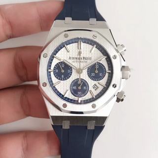 Replica Audemars Piguet Royal Oak Chronograph 26331 BF Factory 1:1 Best Edition, Chronograph, 41MM, Stainless Steel, Silver Dial, Blue Rubber Strap , SWISS ETA 7750 Automatic Movement