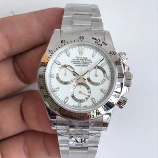 Replica Rolex Daytona Cosmograph 116520 N Factory 1:1 Best Edition, 40MM, Stainless Steel 904L, White Dial, Stainless Steel 904L Bracelet, SWISS Rolex 4130 Automatic Movement