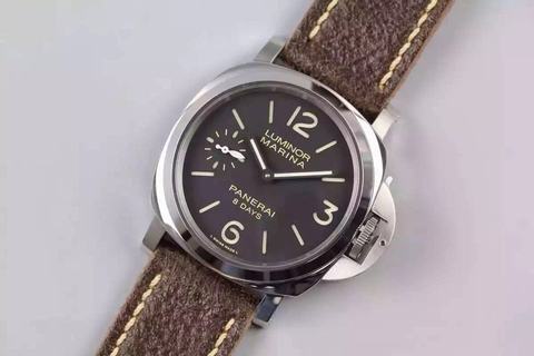 Replica Panerai Luminor Marina 8 Days PAM 510 ZF Factory 1:1 Best Edition, 44MM, Stainless Steel, Black Dial, Brown Leather Strap, SWISS P5000 Manual Winding
