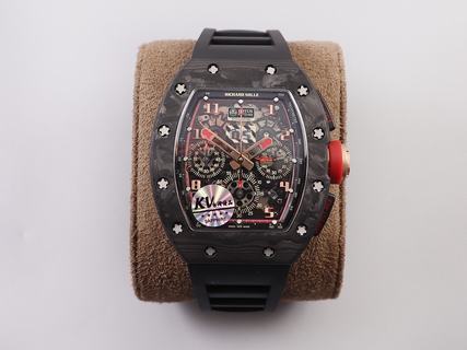 Replica Richard Mille RM011 NTPT Chrono KV Factory V2 Latest Maximum version Forged Carbon Black Dial Swiss 7750 