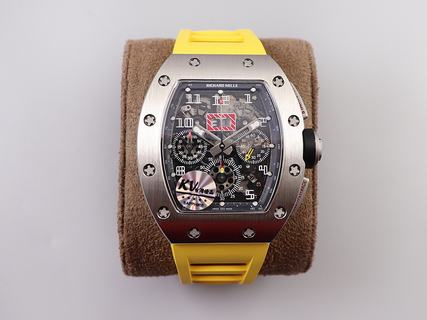 Replica Richard Mille RM011 Chrono KV Factory V3 Latest Maximum version SS Black Dial Swiss 7750