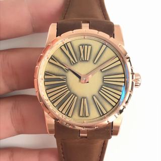 Replica Roger Dubuis Excalibur DBEX0050 RD 1:1 Best Edition, Rose Gold, Brown Dial, Brown Leather Strap, Swiss RD622 Automatic Movement
