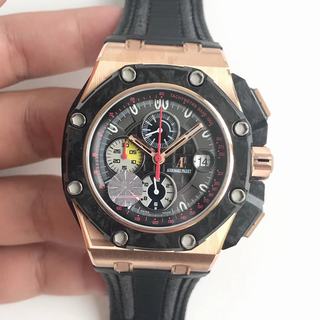 Replica Audemars Piguet Royal Oak Offshore Grand Prix Rose Gold JF 1:1 Best Edition Real Forge Carbon Parts V3 A3126 (Free XS Rubber Strap)