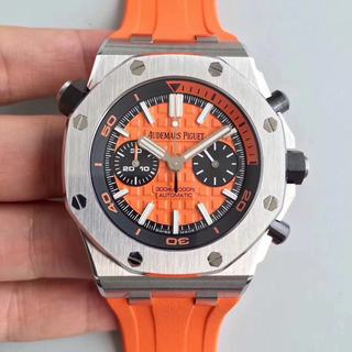 Replica Audemars Piguet Royal Oak Offshore Diver 26703st Chronograph Orange JF Best Edition on Orange Rubber Strap A3124