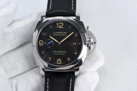 Replica Panerai Luminor Marina 1950 3 Days Automatic Acciaio PAM 1359 ZF Factory1:1 Best Edition, 44MM, Stainless Steel, Black Dial, Black Leather Strap, SWISS Panerai P9010 Automatic Movement