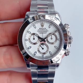 Replica Rolex Daytona Cosmograph 116520 Noob Factory V3 SS 904L White Dial Swiss 4130 Run 6@SEC