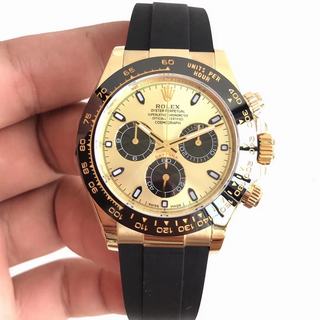 Replica Rolex Daytona Cosmograph 116518LN AR Factory AR 1:1 Best Edition, 40MM, Yellow Gold, Ceramic Bezel, Champagne Dial, Black Rubber Strap, SWISS Rolex 4130 Automatic Movement