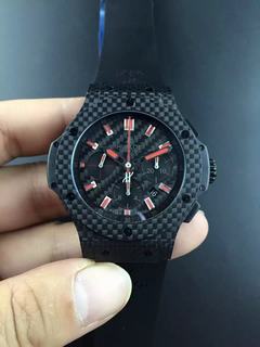 Replica Hublot Big Bang Carbon Red Magic 301.QX.1734.RX V6 Factory 1:1 Best Edition, Chronograph, 44MM, Carbon Fiber, Carbon Fiber & Red Dial, Black Rubber Strap, SWISS HUB4100 Automatic Movement