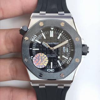 Replica Audemars Piguet Royal Oak Offshore Diver Titanium Case Ceramic Bezel on Rubber Strap