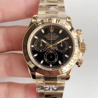 Replica Rolex Daytona 116508 AR Factory 1:1 Best Edition YG Plated 904L SS Case and Bracelet Black Dial A4130 Super Clone