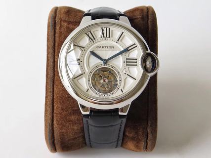 Replica Cartier Ballon Bleu De Cartier Flying Tourbillon W6920021 Seiko Factory SS Silver Dial Swiss 9452MC