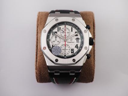 Replica Audemars Piguet Royal Oak Offshore 26470OR Pride of Mexico JF Best Edition on Black Leather Strap A7750 Limited Edition to 100 Pieces