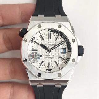 Replica Audemars Piguet Royal Oak Offshore Diver 15710 V9 JF 1:1 Best Edition White Dial on Rubber Strap A2824 50 A3120