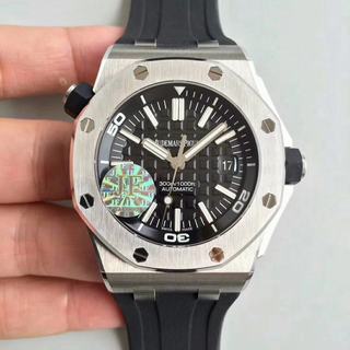 Replica Audemars Piguet Royal Oak Offshore Diver 15710 V9 JF 1:1 Best Edition Black Dial on Rubber Strap A2824 50 A3120