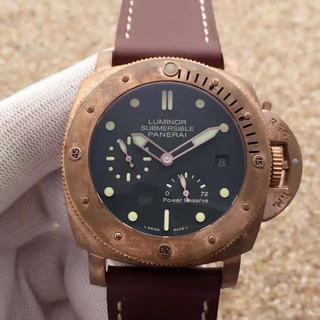 Replica Panerai Luminor Submersible 1950 PAM507 KW Factory KW V2 1:1 Best Edition, Power Reserve, 47MM, Bronze, Bronze Bezel, Green Dial, Brown Leather Strap, SWISS Panerai P9002 Automatic Movement