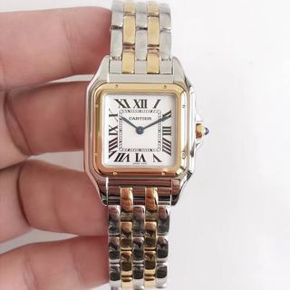 Replica Panthere de Cartier Medium ladies W2PN0007 KOR 1:1 Best Edition, Stainless Steel, Rose Gold Bezel, White Dial, Stainless Steel & Rose Gold Bracelet, SWISS Ronda Quartz