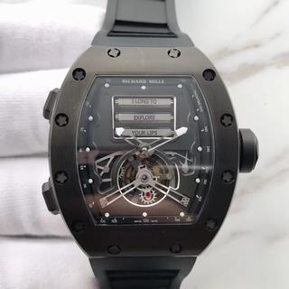Replica Richard Mille RM69 Erotic Tourbillon Noob Factory KV 1:1 Best Edition, Black Titanium, Black Dial, Black Rubber Strap, SWISS Richard Mille Caliber RM69