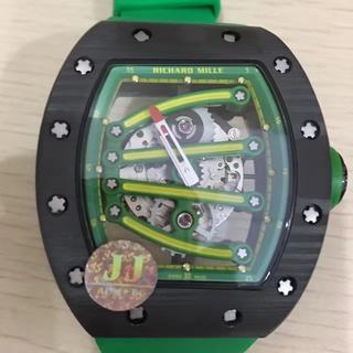 Replica Richard Mille RM59-01A Noob Factory KVF 1:1 Best Edition, Forged Carbon, Green Skeleton Dial, Green Rubber Strap, M6T51 Automatic Movement
