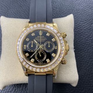 Replica Rolex Daytona Cosmograph 116518LN JH Factory 1:1 best edition,Yellow Gold & Diamond Black Dial Swiss 4130 Run 6@SEC