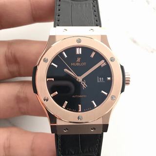 Replica Hublot Classic Fusion King Gold 511.OX.1181.LR JJ Factory 1:1 Best Edition, Rose Gold, Black Dial, Black Leather Strap, SWISS Hublot HUB1112 Automatic Movement