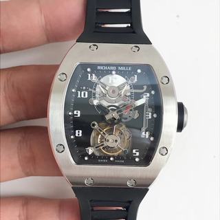 Replica Richard Mille RM001 Tourbillon Noob Factory JB 1:1 Best Edition, Power Reserve, Stainless Steel, Black Dial, Black Rubber Strap, SWISS Tourbillon Manual Winding