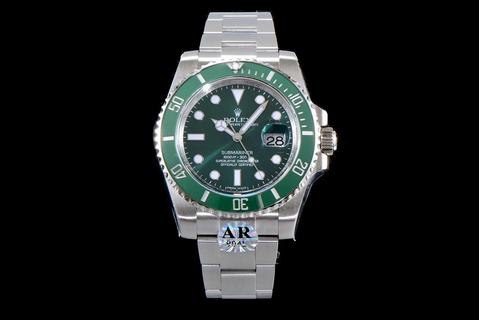 Replica Rolex Submariner Date 116610LV AR Factory 1:1 Best Edition, Stainless Steel 904L, Green Ceramic Bezel & Platinum Markers, Green Dial, NEW Rolex Stainless Steel Bracelet, SWISS 3135 Automatic Movement