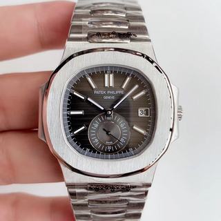 Replica Patek Philippe Nautilus MIYOTA 9015 Black Dial Silver Stainless Steel 410L Swiss Movement