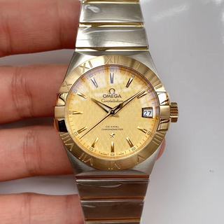 Replica Omega Constellation 38MM VS Factory SS & Yellow Gold Champagne Dial Swiss 8500