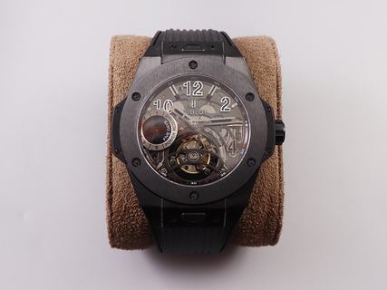 Replica Hublot Big Bang Tourbillon King Tourbillon 45mm Black MJ Factory Best Edition Skeleton Dial Swiss HUB6018