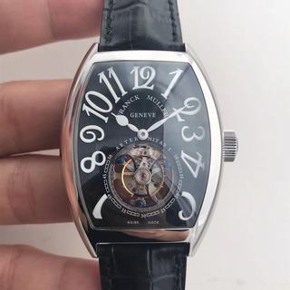 Replica Franck Muller Cintree Curvex Imperial Tourbillon 8880 T LH Factory 1:1 Best Edition, Stainless Steel, Black Dial, Black Leather Strap, SWISS Tourbillon Manual Winding
