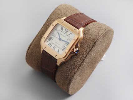 Replica Cartier Santos De Cartier WGSA0011 V6 Factory 40MM Rose Gold White Dial M9015