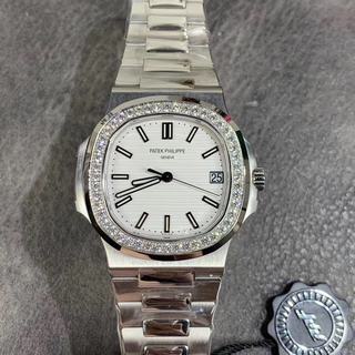 Replica Patek Philippe Nautilus 5711/1A The best PPF Factory V4 SS & Diamond White Dial Swiss 324SC (Free Box)