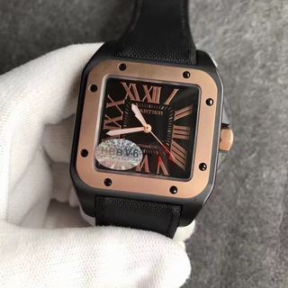 Replica Cartier Santos 100 XL WSSA0006 V6 Factory 1:1 best edition, PVD & Rose Gold Black Dial Swiss 2824-2