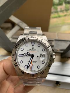 Replica Rolex Explorer II 216570 Noob Factory V7 1:1 Best Edition, 42MM, GMT, Stainless Steel 904L, White Dial, Stainless Steel 904L Bracelet, SWISS Rolex 3187 Automatic Movement