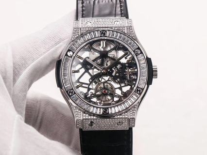 Replica Hublot Classic Fusion Tourbillon JB Factory Ceramic Black Dial Swiss HUB6010,The best tourbillon watch is made in JB factory!