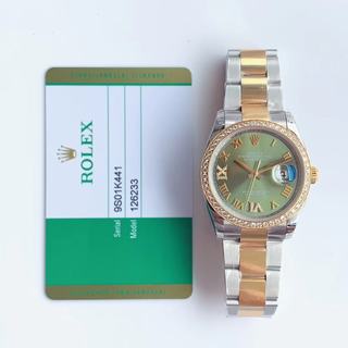 Replica Rolex Datejust II 36MM 126333 EW Factory Two-Tone Yellow Gold Green Dial Swiss3235