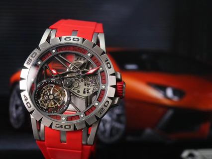 Replica Roger Dubuis Excalibur Spyder Skeleton Flying Tourbillon RDDBEX0479 SIHH2015 JB Factory 1:1 best edition,Titanium alloy Red Dial Swiss RD505