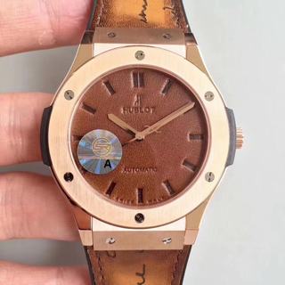 Replica Hublot Classic Fusion Berluti Scritto Limited Edition 511.OX.0500.VR.BER16 SR Factory V2 1:1 Best Edition, Rose Gold, Brown Leather Dial, Brown Leather Strap, SWISS Hublot HUB1100 Automatic Movement