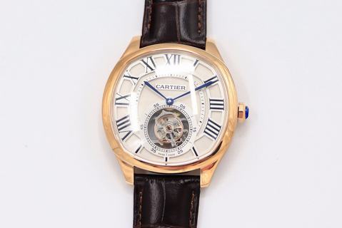 Replica Drive De Cartier Tourbillon RG/LE White BBR Factory Tourbillon